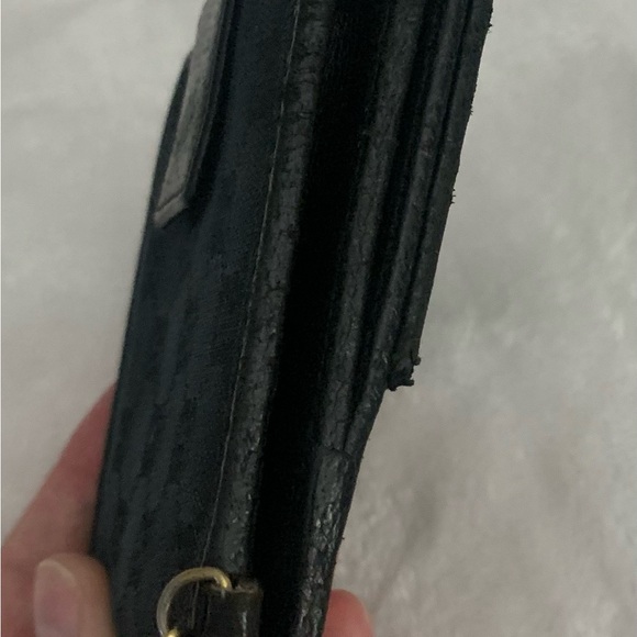 GUCCI GG MONOGRAM DOUBLE SNAP WALLET W/CHARM (RARE)~~ BLACK - Picture 12 of 15